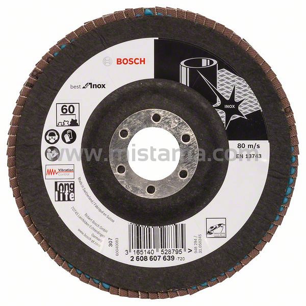 Tarcza listkowa X581 do stali nierdzewnej 125mm GR.60 BOSCH (wypukła)