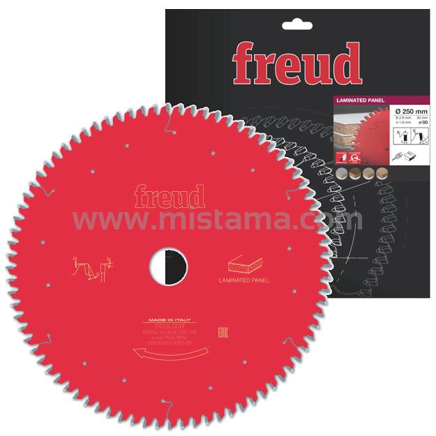 Piła tarcza widiowa 250/30 mm, 80 zębów FR13L002HC FREUD do laminatu, MDF