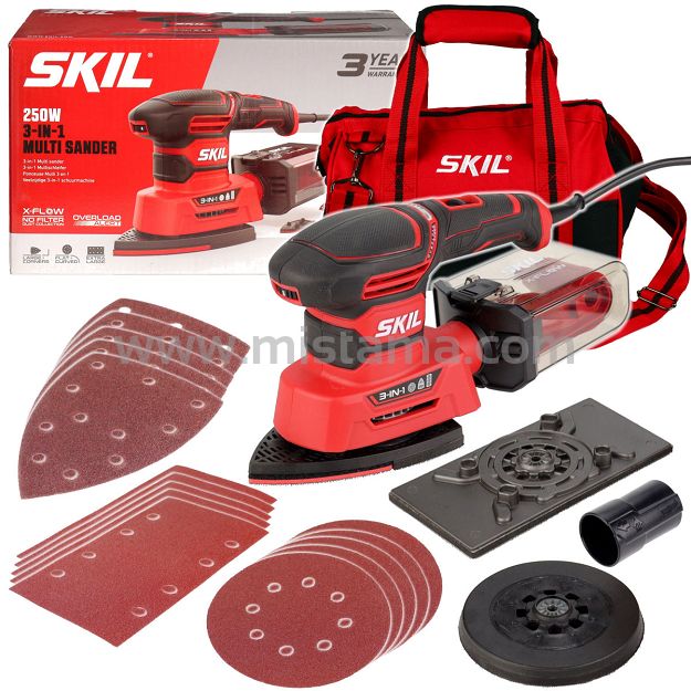 Szlifierka oscylacyjna 250W 7280 SKIL + 3 talerze + 15 papierów ściernych