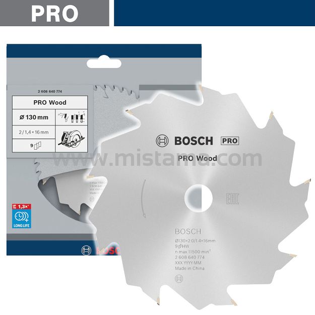 Tarcza pilarska 130/16mm Speedline Wood BOSCH PRO (9 zębów)