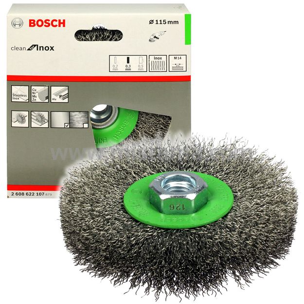 Szczotka druciana tarczowa 115mm BOSCH (gwint M14)