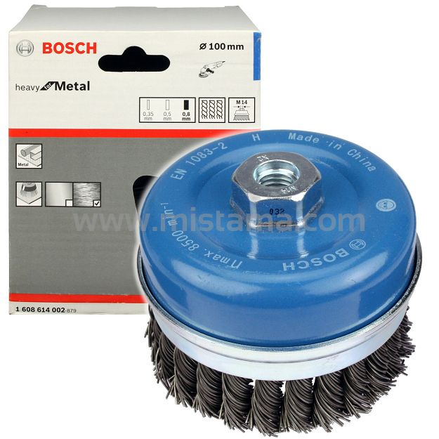 Szczotka druciana garnkowa 100mm BOSCH (gwint M14)