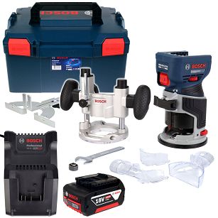 Frezarka krawędziowa 18V GKF 18V-8 L-BOXX 1x5,0Ah + moduł górnowrzecionowy TE 600
