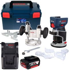 Frezarka krawędziowa 18V GKF 18V-8 L-BOXX 1x5,0Ah + moduł górnowrzecionowy TE 600