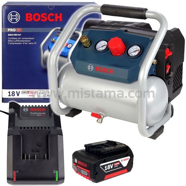 Kompresor bezolejowy 8 bar GKO 18V-51 BOSCH 1x5,0Ah