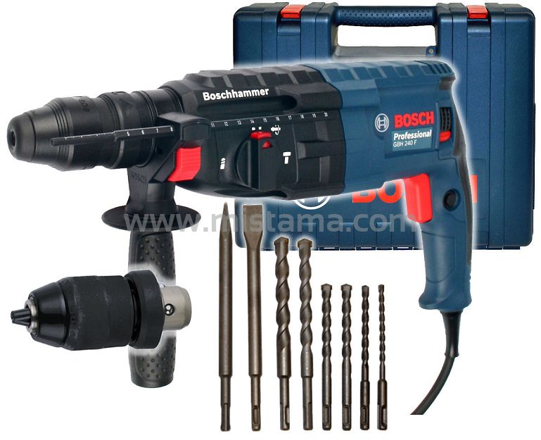 Młotowiertarka GBH 240 F BOSCH + walizka + 8 wierteł i dłut