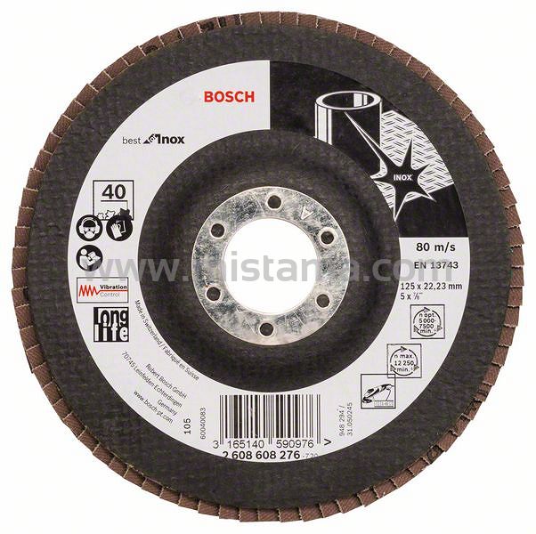 Tarcza listkowa X581 do stali nierdzewnej 125mm GR.40 BOSCH (prosta)
