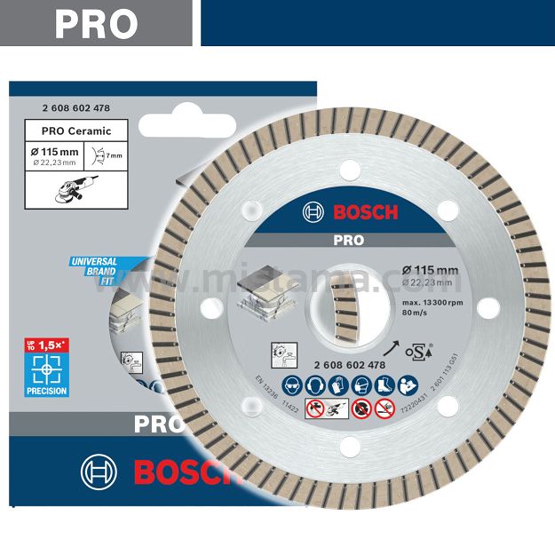 Tarcza diamentowa 115 mm BOSCH PRO (twardy gres, ceramika)