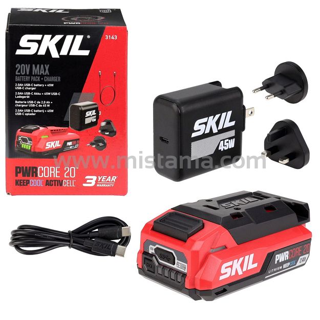 Akumulator PWRCORE KEEP COOL 3143 20V 2,0Ah Li-Ion ładowarka USB-C SKIL