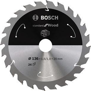 Tarcza pilarska 136/20mm Standard for Wood BOSCH (24 zęby) do pilarek aku