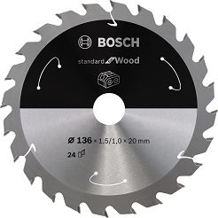 Tarcza pilarska 136/20mm Standard for Wood BOSCH (24 zęby) do pilarek aku