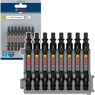 Klinga bit dwustronny TORX T25 65 mm IMPACT BOSCH PRO zestaw 8 szt.