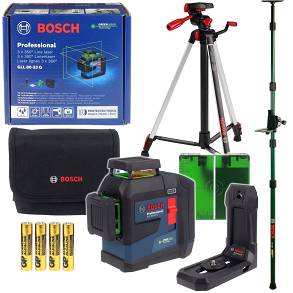 Laser krzyżowy 360° GLL 80-33 G BOSCH + statyw TT 150 + uchwyt + tyczka