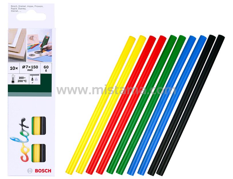 Kolorowe sztyfty kleju 7mm PKP BOSCH (10 sztuk)
