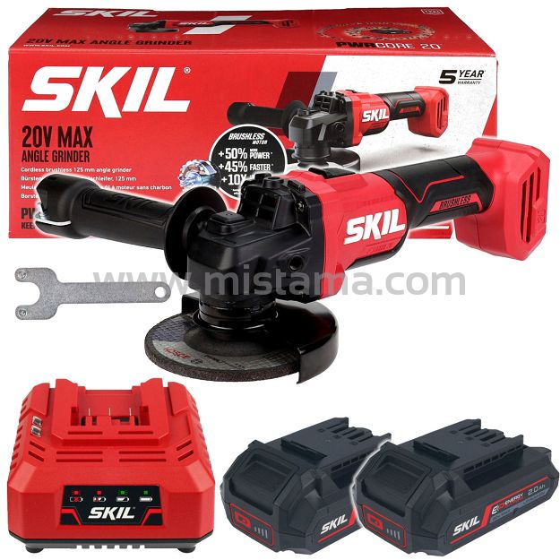 Szlifierka kątowa akumulatorowa 125mm 20V 3923 SKIL BEZSZCZOTKOWA 2x2,0Ah