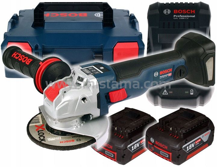 Szlifierka kątowa GWX 18V-10 SC BOSCH X-LOCK 2x5,0Ah