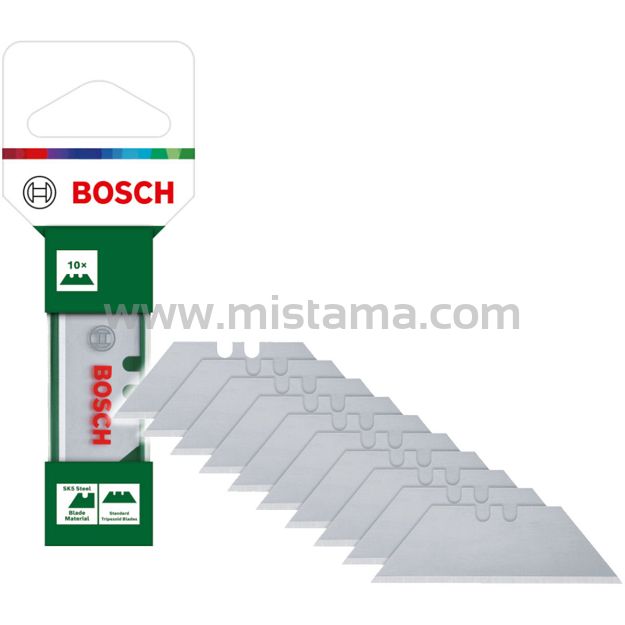 Nożyk ostrze trapezowe SK5 BOSCH w etui zestaw 10 sztuk