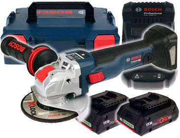 Szlifierka kątowa GWX 18V-10 SC BOSCH X-LOCK 2x4,0Ah