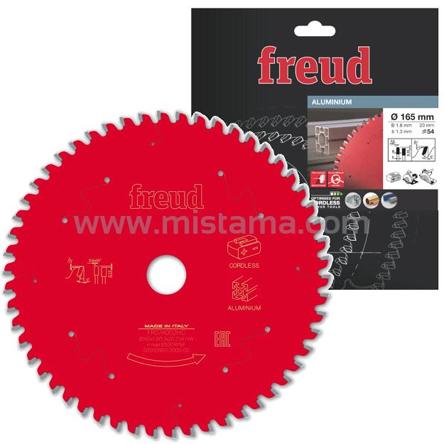 Tarcza pilarska 165/20 mm 54 zęby FR07A002HC FREUD do aluminium, miedzi, tworzyw sztucznych