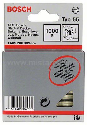 Zszywki 19 mm TYP 55 BOSCH (1000 szt.)