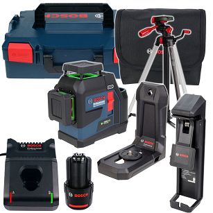 Laser krzyżowy GLL 12V-100-33 CG BOSCH 1x2,0Ah + uchwyt + statyw