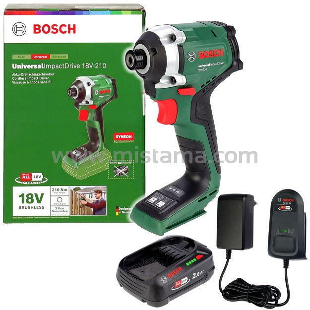 Zakrętarka udarowa 210 Nm UniversalImpactDrive 18V-210 BOSCH 1x2,5Ah