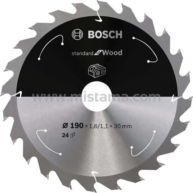 Tarcza pilarska 190/30mm Standard for Wood BOSCH (24 zęby) do pilarek aku