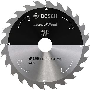 Tarcza pilarska 190/30mm Standard for Wood BOSCH (24 zęby) do pilarek aku