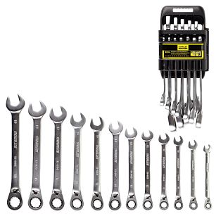 Zestaw 12 kluczy płasko-oczkowych z grzechotką 8-19 mm STANLEY FATMAX