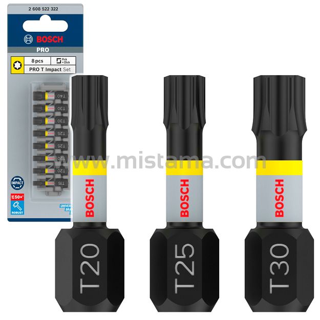 Bit TORX 25 mm IMPACT BOSCH PRO zestaw 3 szt.