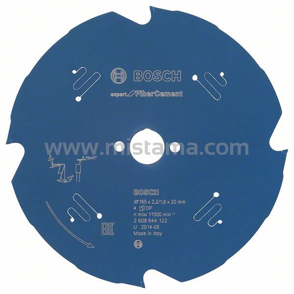 Tarcza pilarska 165/20mm Fiber Cement (4 zęby) BOSCH EXPERT