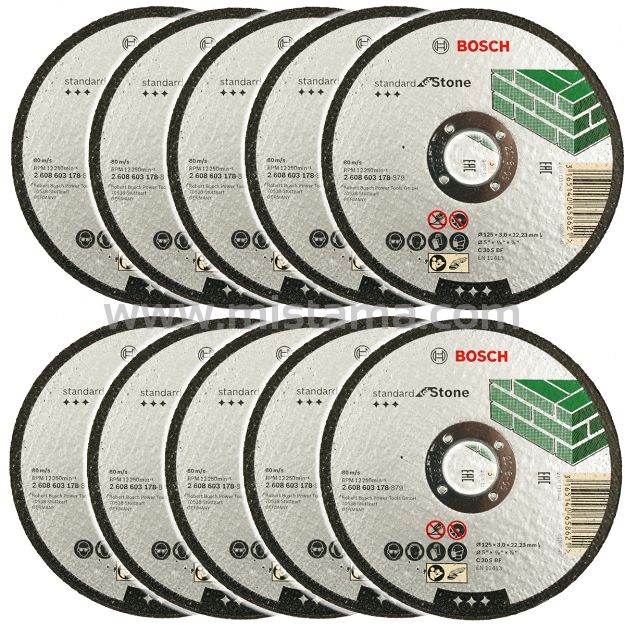 Zestaw 10 tarcz korundowych 125/2,5mm BOSCH (do cięcia betonu)