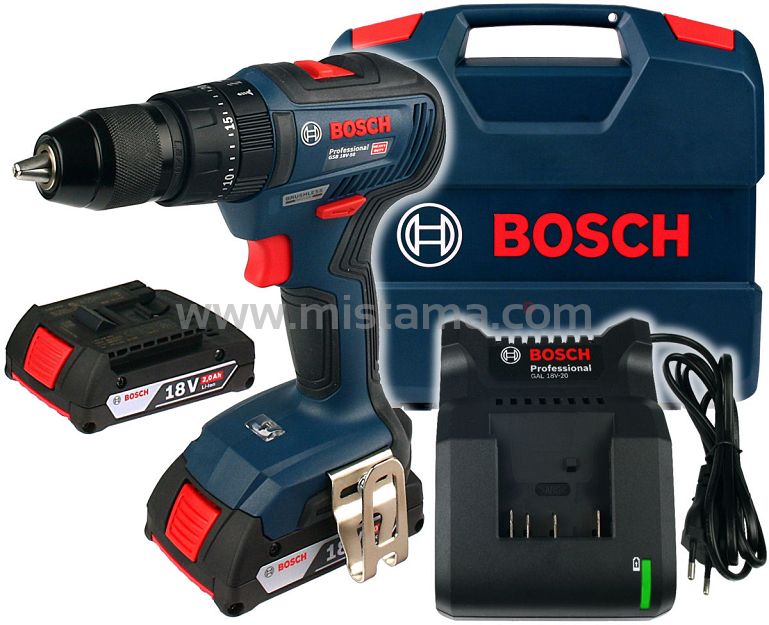 Wkrętarka z udarem GSB 18V-50 BOSCH 2x2,0Ah + walizka