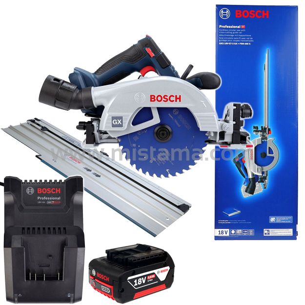 Pilarka tarczowa GKS 18V-57-2 GX BOSCH BEZSZCZOTKOWA 1x5,0Ah + szyna FSN 440 X