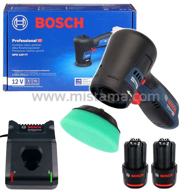 Akumulatorowa polerka szlifierka GPO 12V-77 BOSCH 2x2,0Ah