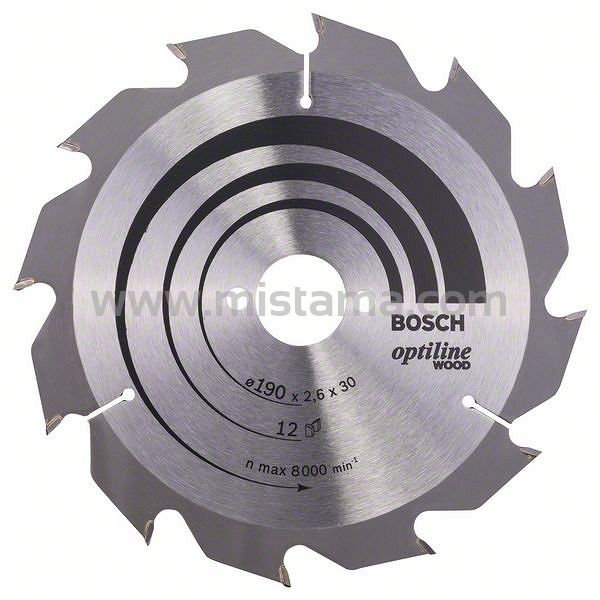 Tarcza pilarska 190/30mm Optiline Wood BOSCH (12 zębów)