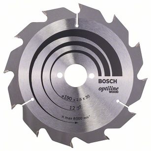 Tarcza pilarska 190/30mm Optiline Wood BOSCH (12 zębów)
