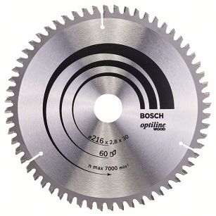 Tarcza pilarska 216/30mm Optiline Wood BOSCH (60 zębów)