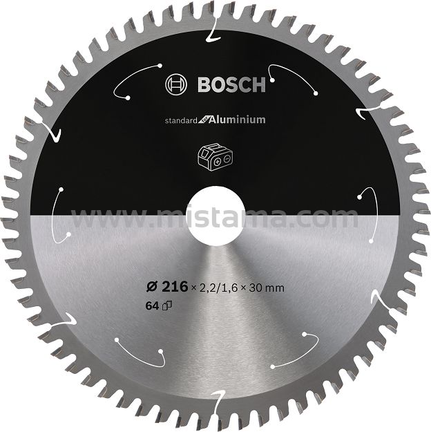 Tarcza pilarska 216/30mm Standard for Aluminium BOSCH (64 zęby) do pilarek aku