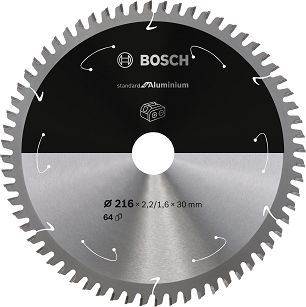 Tarcza pilarska 216/30mm Standard for Aluminium BOSCH (64 zęby) do pilarek aku