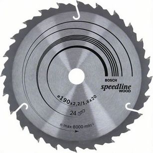Tarcza pilarska 190/20mm Speedline Wood BOSCH (24 zęby)