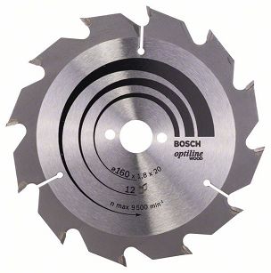 Tarcza pilarska 160/20mm Optiline Wood BOSCH (12 zębów)