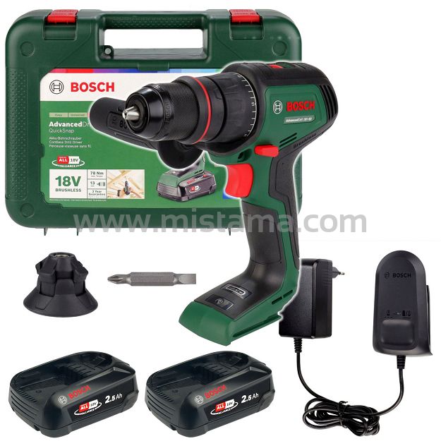 Wkrętarka AdvancedDrill 18V-80 BOSCH 2x2,5Ah + walizka