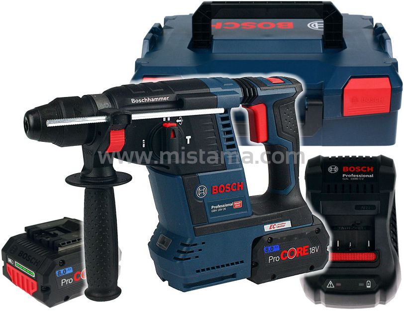 Młotowiertarka GBH 18V-26 BOSCH 2x8,0Ah + walizka L-BOXX