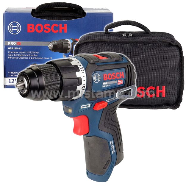 Wkrętarka z udarem 32Nm GSB 12V-32 BOSCH (korpus) + torba