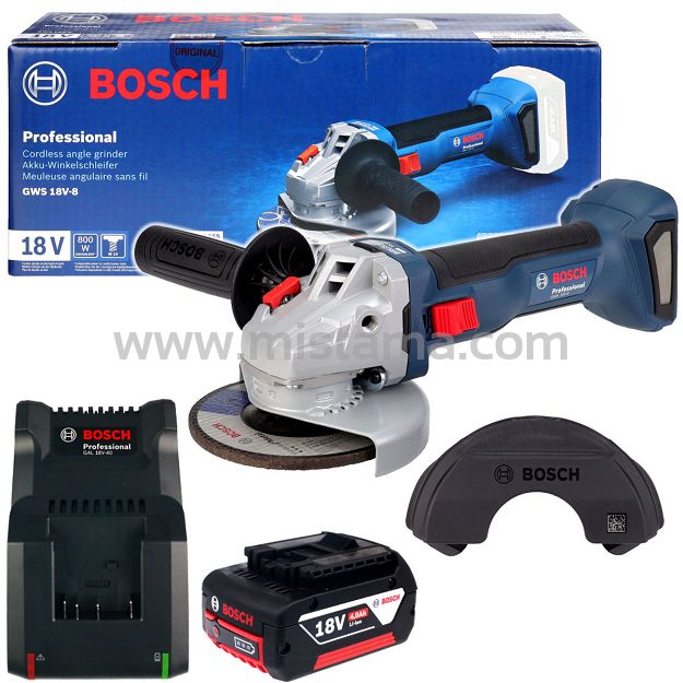Szlifierka kątowa 18V 125mm GWS 18V-8 BOSCH 1x4,0Ah BEZSZCZOTKOWA