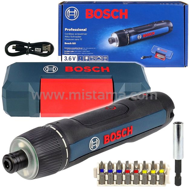 Wkrętak akumulatorowy GO 3 KIT BOSCH + osprzęt + walizka