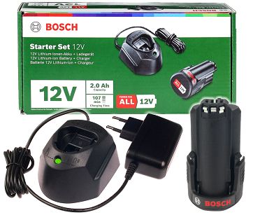 Zestaw startowy ładowarka GAL 1210 CV + 1 akumulator PBA 12V 2,0Ah BOSCH