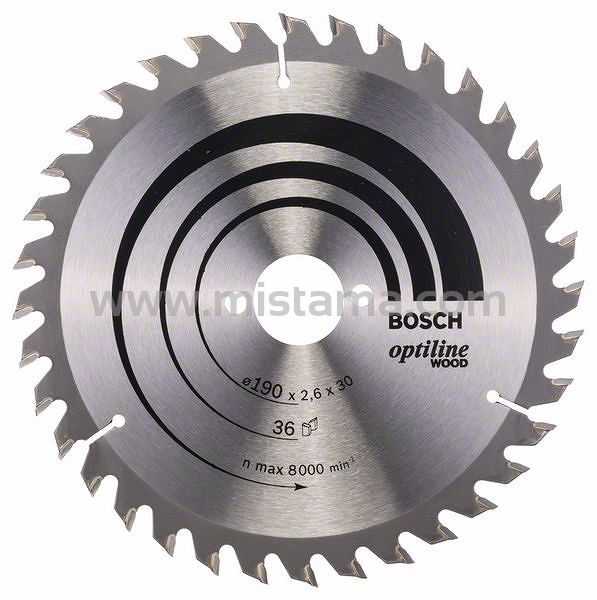 Tarcza pilarska 190/30mm Optiline Wood BOSCH (36 zębów)