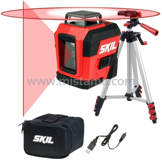 Laser krzyżowy 360° czerwony 1960 SKIL + statyw